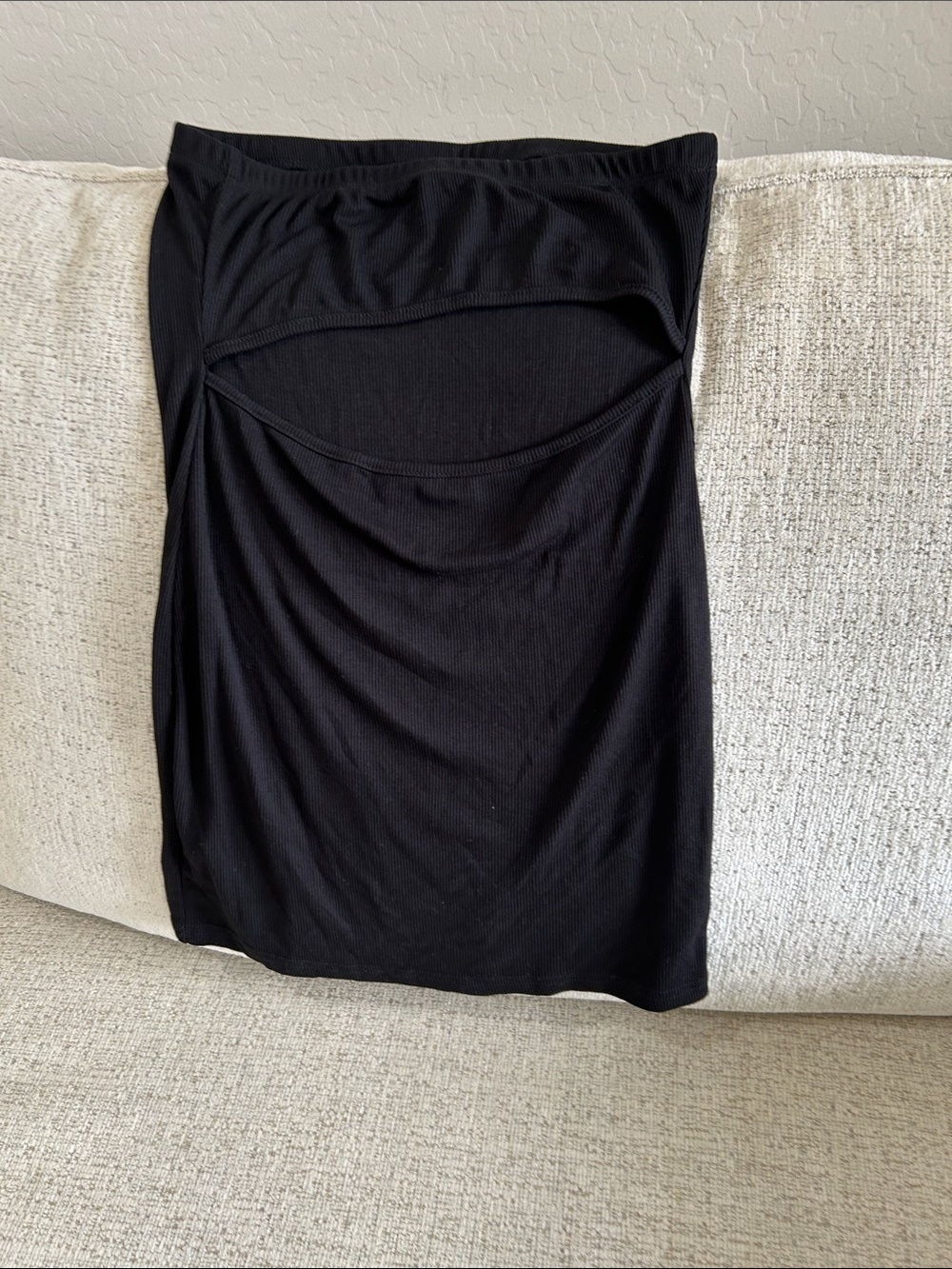 SHEIN Black Mini Skirt with Front Cutout